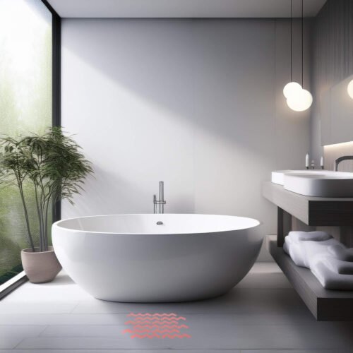 Naklejka antypoślizgowa fala 1.3 x 18cm różowa 12szt. 9 lazienka wizualizacja fala rozowa